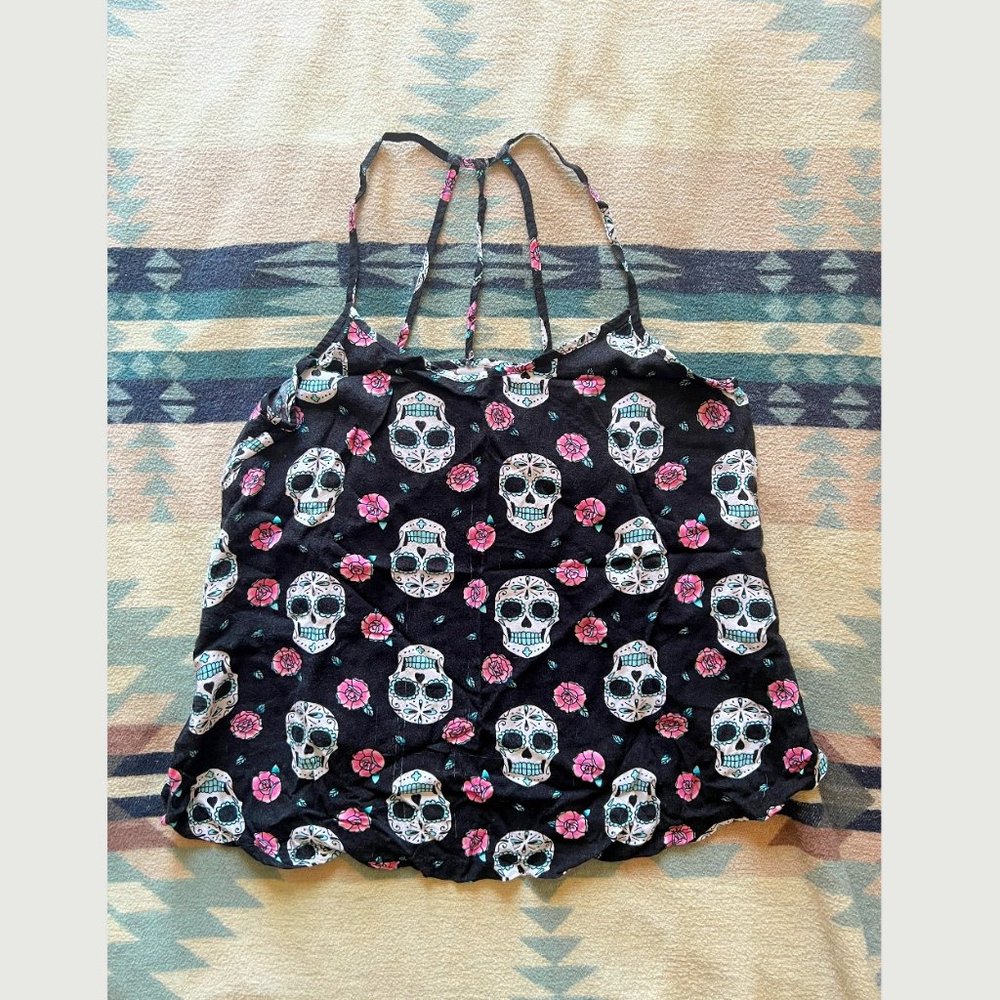 No Boundaries (M) Sugar Skull Tank Top Halloween (FREE with Bundle)